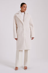 Izzy Boucle Coat - Cream